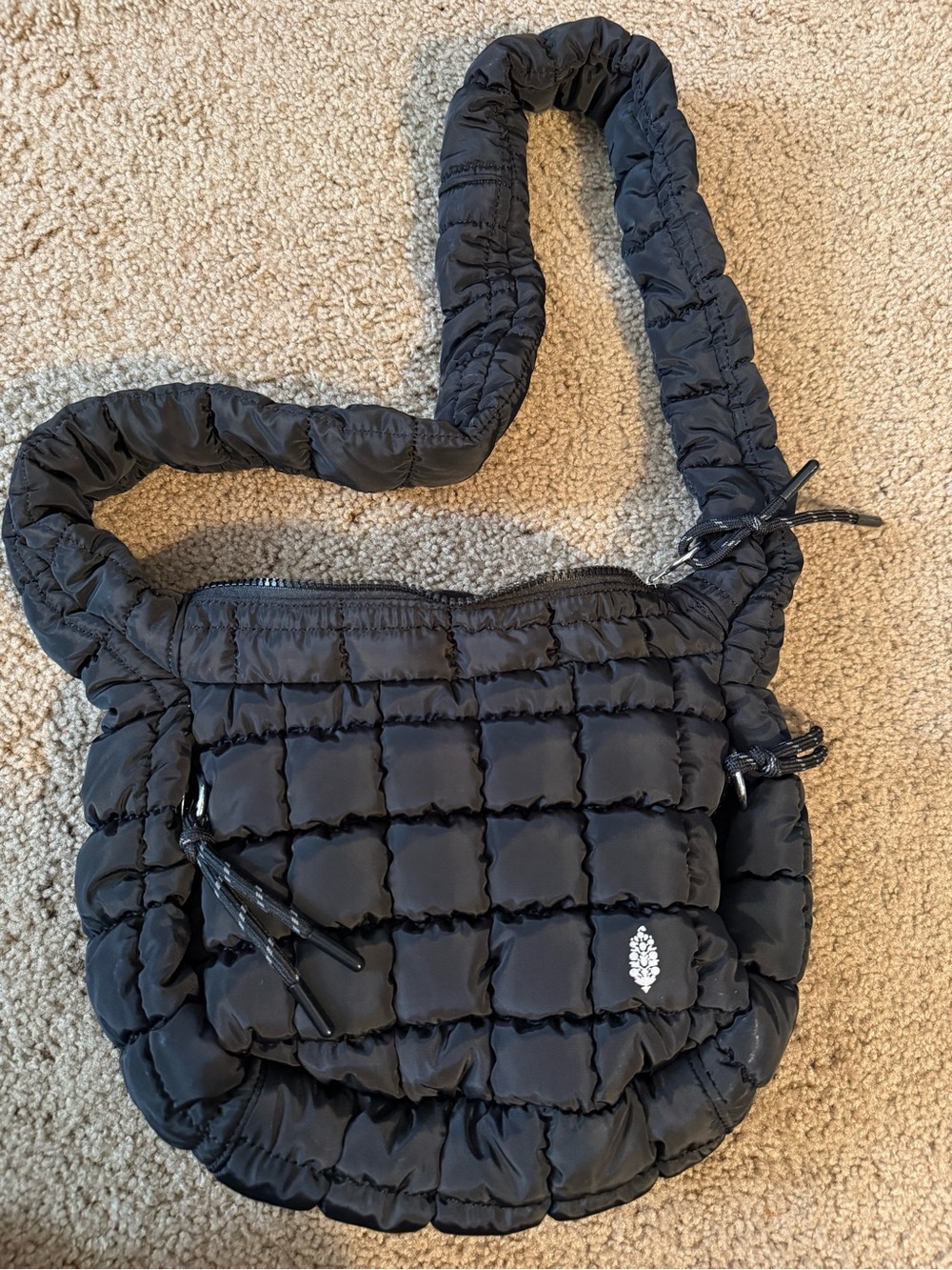 FP Movement by Free People Black Quilted Puffer Crossbody Bag